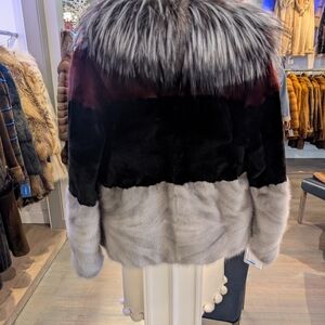 Elegant Women's Black and Gray Teddy Jacket